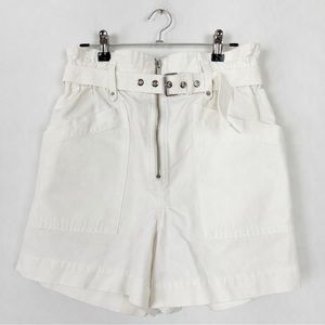 Banana Republic Women’s Belted High Rise White Cotton Shorts Size‎ 4